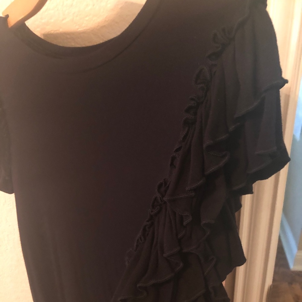 NWOT black ruffle sleeve t-shirt dress!
